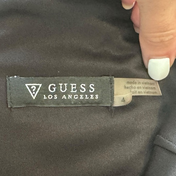 Guess Los Angeles Tonal Chevron V Neck Sheath Little Black Sexy Dress- Size 4 - Picture 13 of 16